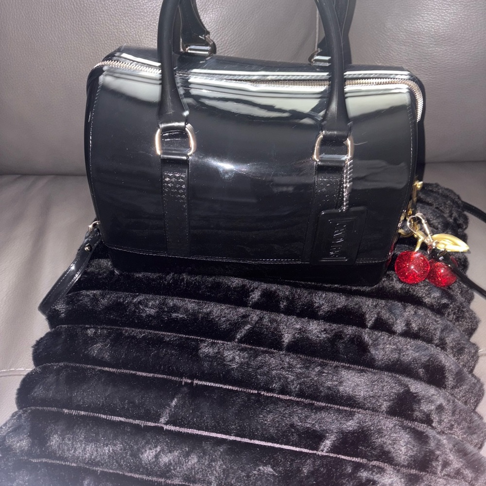 Candy patent leather bag